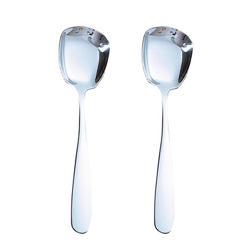 韓式拌飯方頭加厚湯匙 Set 2入 304不鏽鋼材質 加寬加大勺頭  1組  銀色