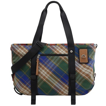 LOEWE Eye/LOEWE/Nature 撞色格紋織布兩用托特包