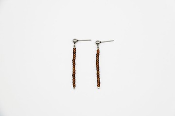 褐色串串 _ 手工耳環