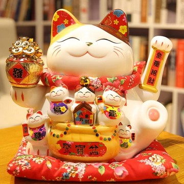 招財貓擺件店鋪開業禮品存錢罐日本客廳發財貓儲蓄罐電動搖手小貓 年終特惠