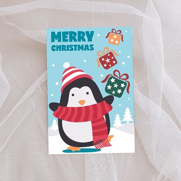 禮物企鵝 創意數字油畫 【獨家聖誕】