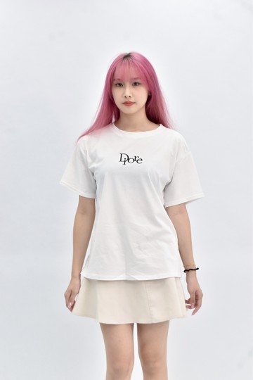 【加購優惠】(L) in touch 韓牌刺繡白色短袖上衣