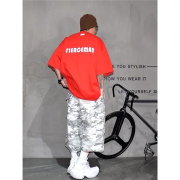 (免運)原創重磅350g純棉vibe寬松短袖t恤男oversize廓版潮牌T半袖體恤衫