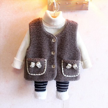兒童馬甲 女寶寶羊羔毛背心 小童馬甲 潮版毛毛馬甲 女童麂皮絨馬甲 女孩馬甲背心 女生馬甲【不二雜貨】
