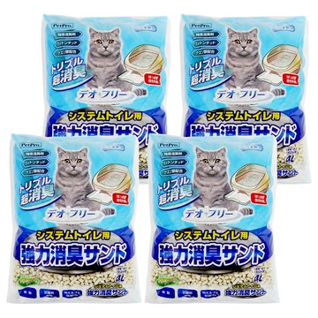 PetPro 雙層貓砂盆用 強力消臭沸石砂  4L  4袋  強力消臭