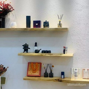 免運附發票墻上置物架複古實木一字隔闆層闆壁掛原木不規則客廳層書架背景墻