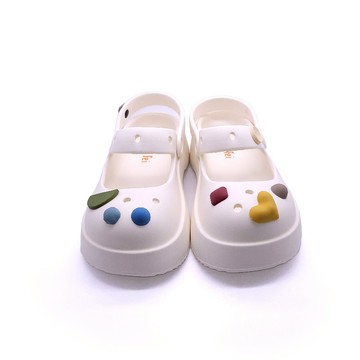 Xio Xio Fei 超輕量厚底洞洞鞋-雲朵白-女拖鞋-涼拖鞋-厚底拖鞋