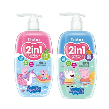 博寶兒 植萃洗髮沐浴露-佩佩豬 500ml 艾草/柚果 香氛【德芳保健藥妝】