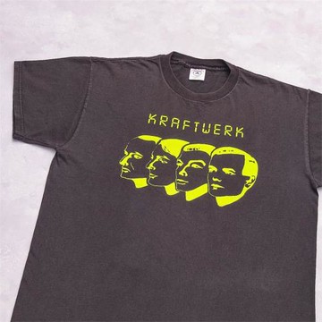 Kraftwerk電子樂團og人物寬松T恤男女款潮牌圓領os大碼男女打底衫