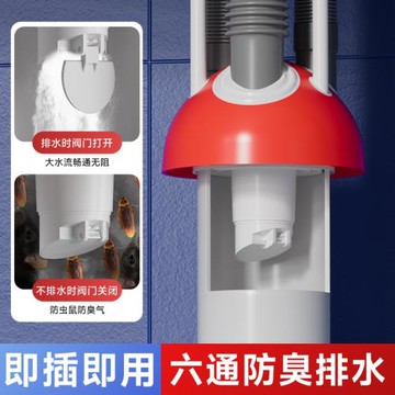 小蘑菇廚房下水管三通防臭神器防返臭三通排水道接頭多功能下水器