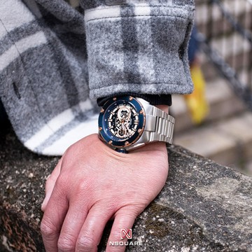 【NSQUARE】 SNAKE KING蛇皇系列 尊爵 皇家 鈷藍蛇紋 夜光 機械 腕錶 G0471-N10.4SS