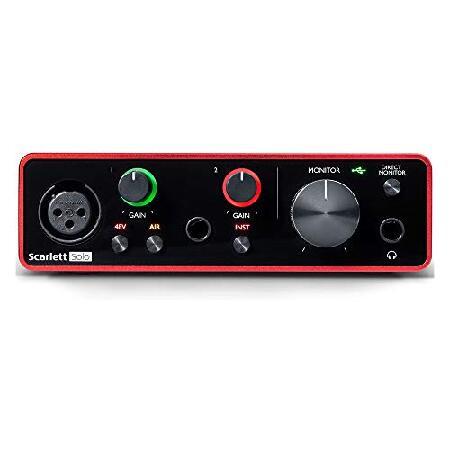 Focusrite Scarlett Solo USB Audio Interface (3rd Gen) Bundle with Studio Headphones, Pop Filter ＆ XLR Cable