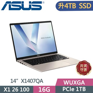 ASUS VivoBook 14 X1407QA-0031D26100 金(Snapdragon X X1 26 100/16G/4TB SSD/WUXGA/14/W11)特仕