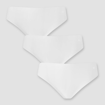 MP Women's Mid Rise No VPL Bikini Brief (3 Pack) - White - XL