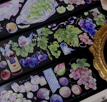 仲夏物語 いちご ことり PET 和紙膠帶 貝殼光 10米卷 台灣製