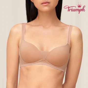 黛安芬-舒活自在系列 舒涼紗無痕透氣無鋼圈 B-D罩杯內衣 知性裸 E002502 5G