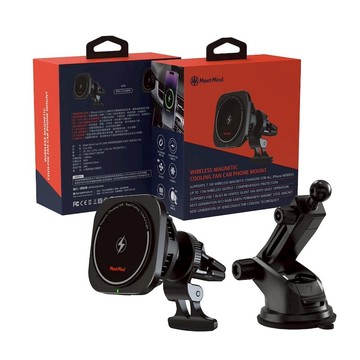 Magsafe 15W無線磁吸製冷散熱車架-iOS & Android通用/方形款