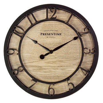 Presentime & Co. 木質小屋掛鐘 T10136B62 10吋  黑棕銅