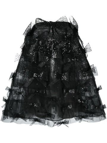 Oscar de la Renta - strapless tulle minidress - women - Silk/Nylon/Polyamide - 6 - Black