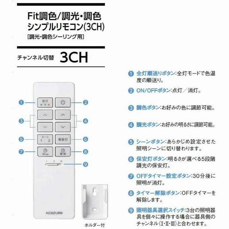品質は非常に良い コイズミ照明 AE44865E カンタン操作リモコン Fit調色 スタンダード調色対応 照明器具部材 
