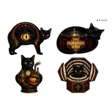 【9 月新品】20-154-0097 剪貼紙 瘋狂哥德風萬聖節