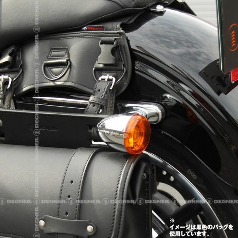 レザーサドルバッグ サイドバッグ デグナー SB-55 バイク 本革 ウィンカー避け 牛革 茶色 LINEショッピング