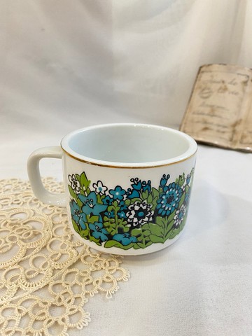【好日戀物】台灣之光大同典雅藍綠色花卉陶瓷茶杯
