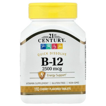 21st Century, 維生素 B-12，櫻桃味，2,500 微克，110 片