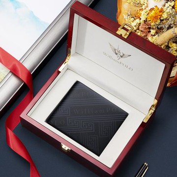 英皇保羅男士短款錢包多功能錢夾真皮2024新款商務休閑皮夾送爸爸