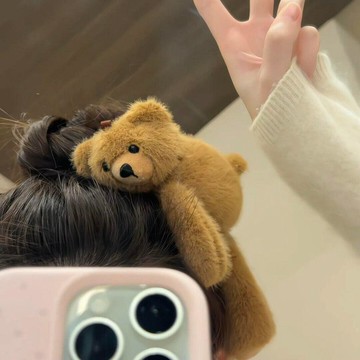 【小悅居】小熊髮卡可愛不傷發側邊後腦勺bb夾邊夾高顱頂髮夾頭飾劉海夾子女
