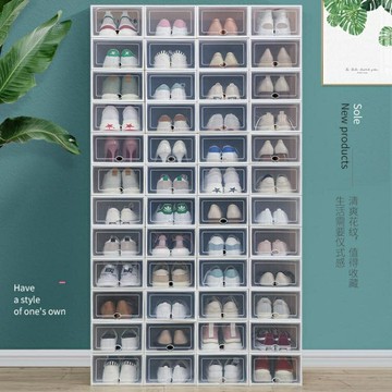 加厚鞋盒收納盒透明鞋子鞋櫃神器鞋收納抽屜式整理箱塑料簡易鞋架「夏季新品」