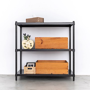 dayneeds 極致工藝 90x45x90cm三層置物架(烤漆黑) 收納架/儲藏架/書架