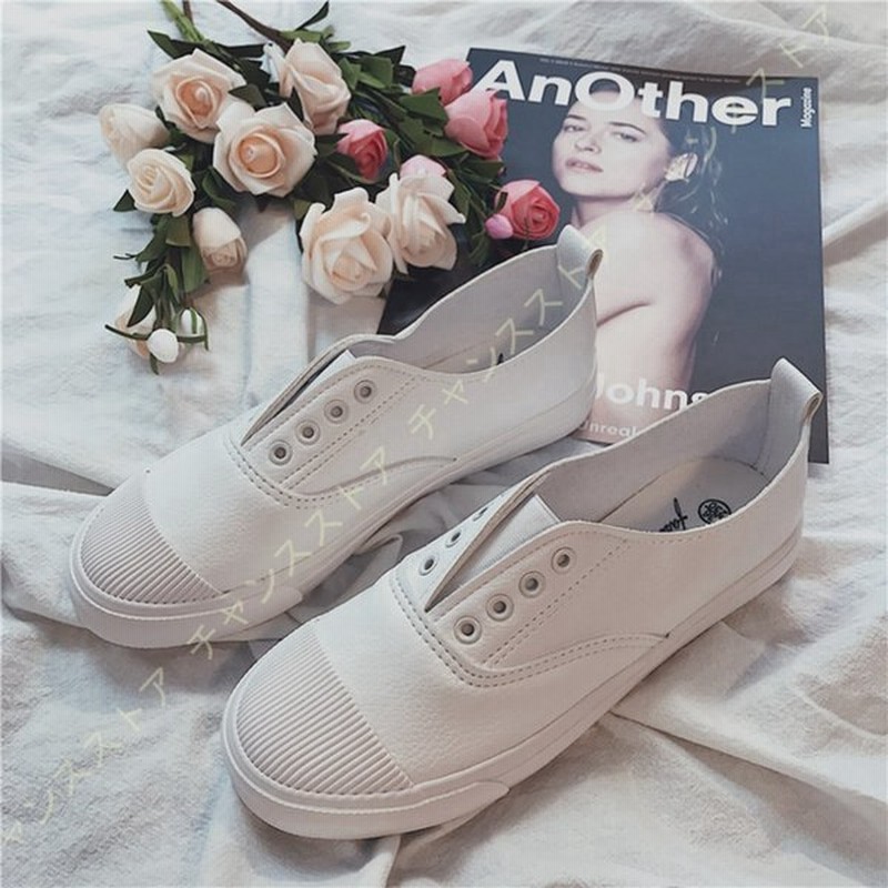 スリッポン ひもなし スニーカー 厚底 レディース カジュアル 白 靴 ウォーキングシューズ アウトドア 防滑 通気性 軽量 フラットシューズ デッキシューズ 通販 Lineポイント最大0 5 Get Lineショッピング