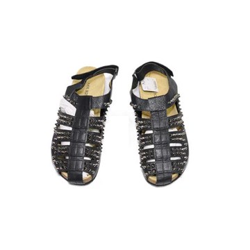 Neil Barrett 經典黑色 全鉚釘裝飾 輕朋克設計款涼鞋  IT43