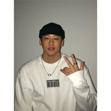 HIP潮牌美式慵懶chic潮流寬松圓領衛衣男2023新款春秋復古上衣