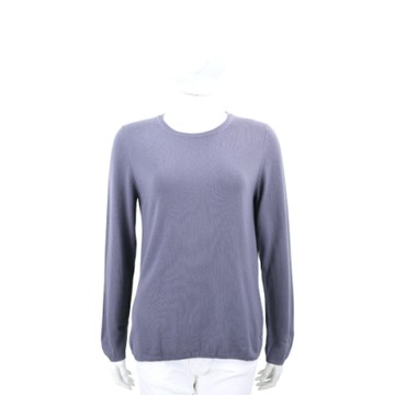 Andre Maurice 灰紫色圓領喀什米爾針織羊毛衫