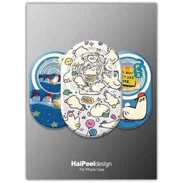 SSEBONG可愛搞怪頹廢鴨適用iPhone15ProMax磁吸手機支架MagSafe氣囊折疊伸縮啪嗒小眾男女情侶指環扣強磁吸墊