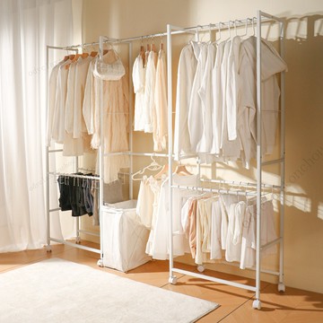 免運~最低價  落地衣帽架室內多功能移動掛衣架收納架雙層架家用輕奢櫃次凈衣架