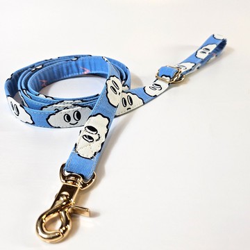 微笑雲藍|圖案織物狗繩