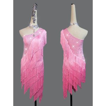 2025專業拉丁舞比賽表演出服裝桑巴舞流蘇連衣裙solo藝考練功服女