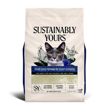 【倆寶貝精品館】美國善地球 玉米凝結貓砂-多貓家庭除臭強化版 細顆粒/13LB紫袋 ▲增強凝結力，不可沖馬桶▲