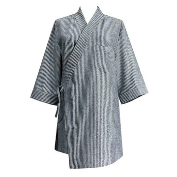 日料廚師服日式和服睡衣藍白細條紋寬松汗蒸五分袖家居服 SFY/105 免運 快速出貨