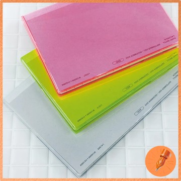 Laconic A5手帳套 A5月記事本保護套 透明/粉色/黃色 日本製 內附卡片收納