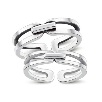 AchiCat．情侶對戒．925純銀戒指 情意交會 情人對戒 尾戒．單個．情人節禮物．AS20011