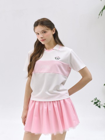 Go XO Swag Ball Pique Block Short-Sleeved T-Shirt