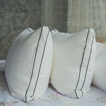 3D立體雙車邊可水洗羽絲絨枕/純棉表布(附不織布收納袋)