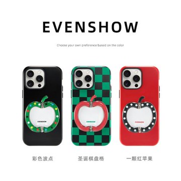 EVENSHOW新款超好看秋冬圣誕手機殼帶支架適用于蘋果13iPhone16promax15plus14小眾高級感外殼全包防摔保護套