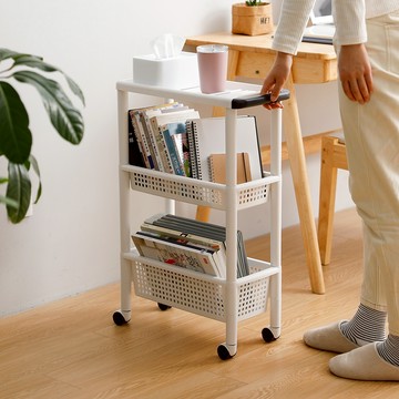 日本 天馬 Unifit 22CM三層收納置物架(附輪)-DIY