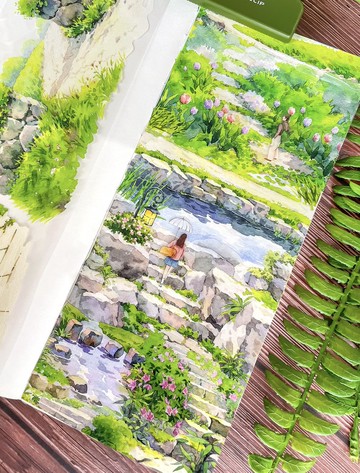 石階生花 小さな感動 水彩で描く PET 和紙膠帶