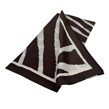 COACH 斑馬條紋圖案真絲方巾(白色/深咖啡色) CW759 XBR